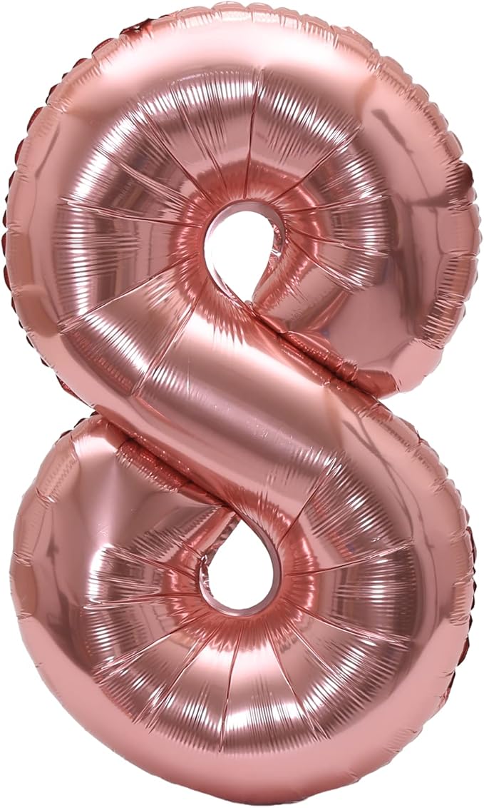 YPSelected 32 Inch Large Foil Helium Number Balloon Birthday Wedding Party 0-9 (Rose Gold, 8)