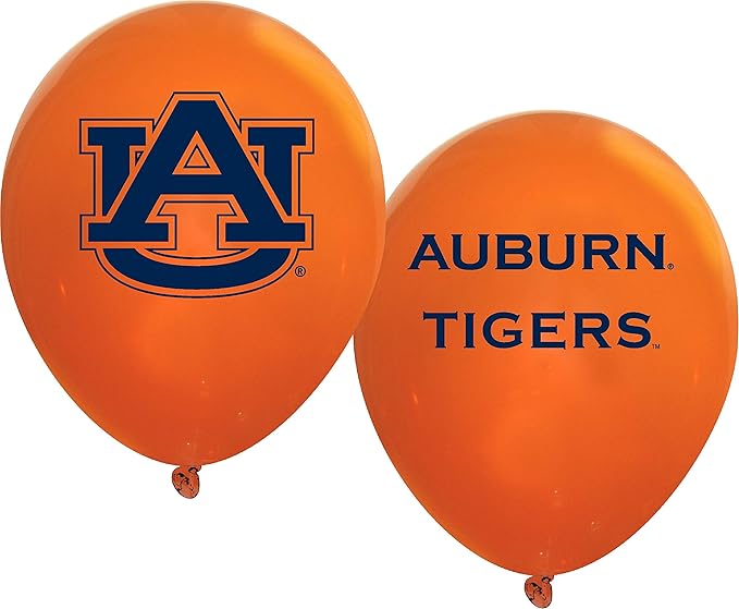 Auburn Tigers Balloons 10 Pack 11" Official Licensed Logos, Helium Quality Latex Balloons, Perfect for College Football Team Celebration, Decorated Front and Back by Westrick