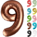 Coffee Brown Number 9 Balloon 40 Inch, 9 Balloon Number, 9th Birthday Decorations, Coffee Brown Party Supplies for Boys Girls