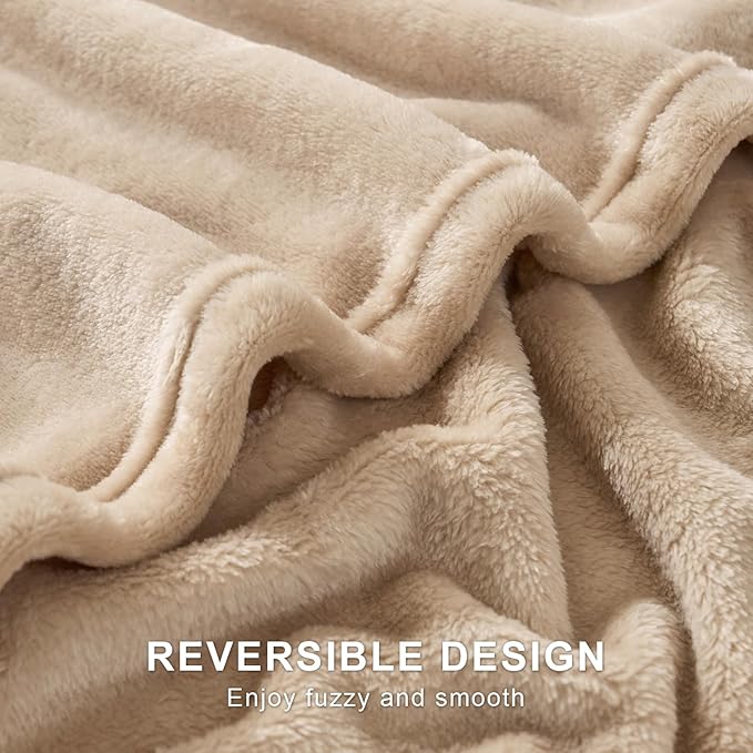 Hansleep Fleece Light Camel Twin Blanket, Super Soft Flannel Fuzzy Plush Cozy Blanket for All Seasons, Light Camel, Twin 60x80 Inches