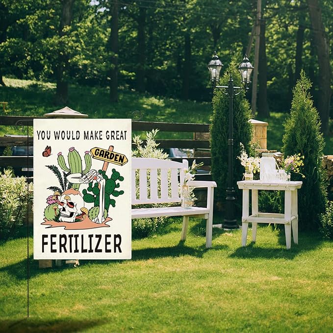 Funny Garden Flags You Would Make Great Fertilizer Decor for Outdoor Farmhouse Lawn Best Planting Lover Gifts Idea Double Sided Garden Flag 12 x18 inches