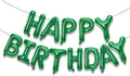 KALOR Green Happy Birthday Balloons Banner, 16 Inch Mylar Foil Letters Balloon Sign for Birthday Party Decorations Photo Booth Backdrop