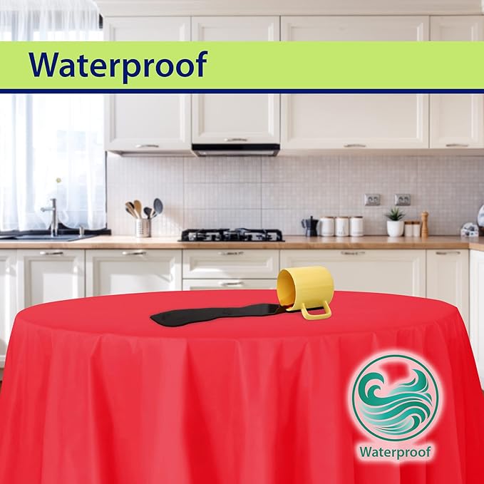 Party Dimensions Red Disposable Plastic Tablecloth for Round Tables (36 Pack) Table Cloths for Parties, Events & Weddings, Indoors & Outdoors, 84 inches, Plastic Table Cover