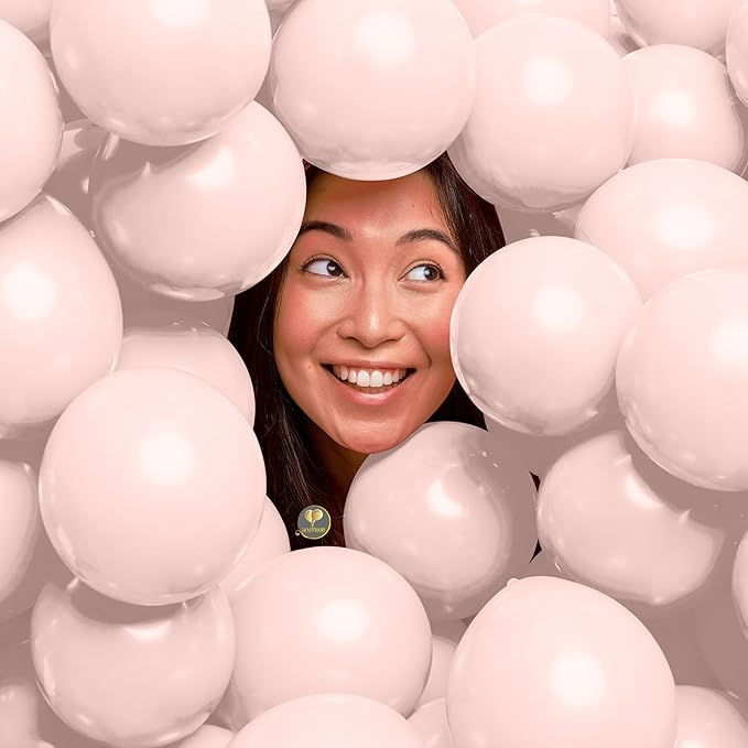AFTERLOON® Biodegradable Mini Balloons 50 pcs Pastel Baby Pink 5 Inch, Matte Color Thickened Extra Strong Latex Helium Float, Baby Shower Gender Reveal Garland Wedding Birthday Party Decorations