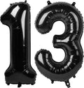 Black Number 13 Balloon 40 inch, 13 Number Balloons, 13th Black Birthday Decorations, 13 Year Old Girls Boys Party Supplies