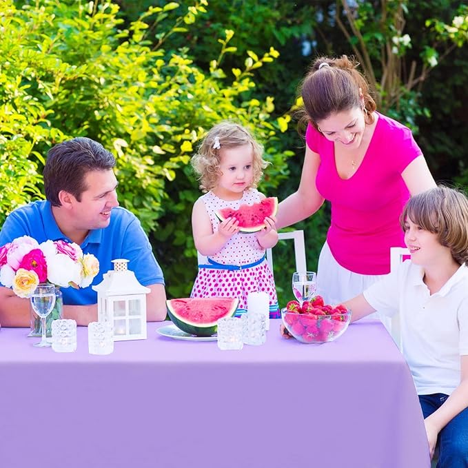 Kopokita 12PCS Light Purple Plastic Tablecloths 54 x 108 Inch, Disposable Table Cloths Rectangle Party Table Covers