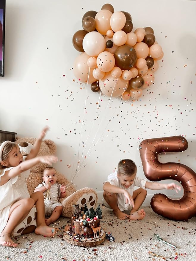 6 Balloon Numbers, 40 Inch Foil Big Balloon for Men And Women, Coffee Brown Balloons for 6, 16, 26, 60, 2026 Graduation, Birthday, Wedding Anniversary, Xmas, Party Supplies