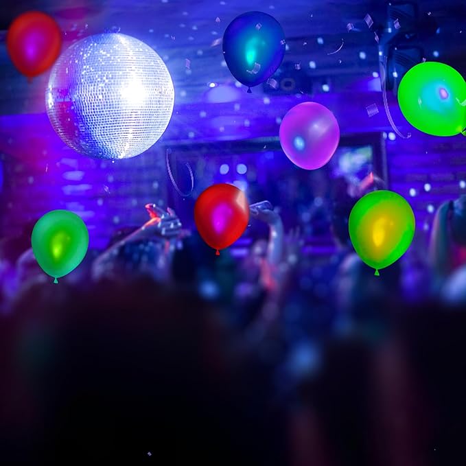 60 Pcs UV Neon Balloons, 7 Colors Blacklight Reactive Fluorescent Balloons Glow in the Dark Birthday Decorations for Birthday, Wedding, Neon Party, Glow Party Decorations Supplies