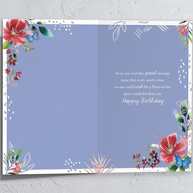 Sister In Law Birthday Card, Happy Birthday Cards Gift for Sister-In-Law