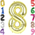 40 Inch Champagne Gold Number 8 Balloon, Giant 8 Number Balloons for 8th Birthday Decorations, Party Supplies for Baby Boy Girl, Champagne Gold Party Decor
