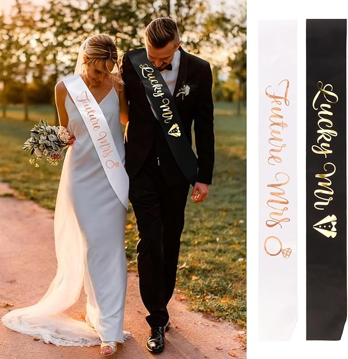 Engagement Party Decorations Future Mrs And Lucky Mr Sunglasses And Sash for Engagement Decorations Just Engaged Wedding Party Accessories Mr and Mrs Sign Gift