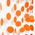 MIAHART 4 Pack Paper Circle Dots Garland Orange Hanging Circle Paper for Wedding Birthday Baby Shower Halloween Thanksgiving Party Decorations