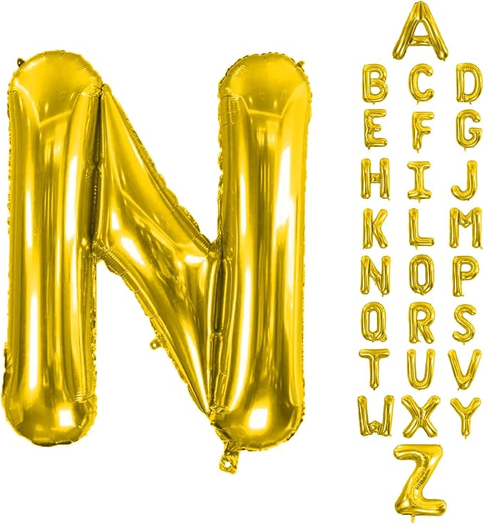 Letter Balloons 40Inch Large Giant big Foil Mylar Gold Balloons N for Birthday Party Decorations