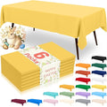 misaya 6 Packs Disposable Plastic Table Cloth, 54 x 108 Inch Waterproof Rectangle Tablecloth, Leakproof & Sturdy Decorative Table Covers for Easter, Picnic, Party and Outdoor, Yellow