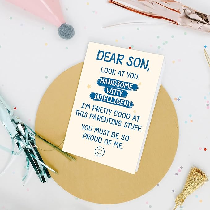 Funny Birthday Card for Son, Happy Birthday Gifts for Son, Humorous Birthday Card Gifts from Mom Dad Parent
