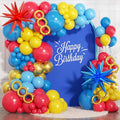 161Pcs Cartoon Balloon Garland Arch Kit - Balloons with 4D Star Gold Long Balloons for Birthday Baby Shower Cartoon Carnival Circus Hedgehog Super Hero Gamer Theme Backdrop Party Decorations