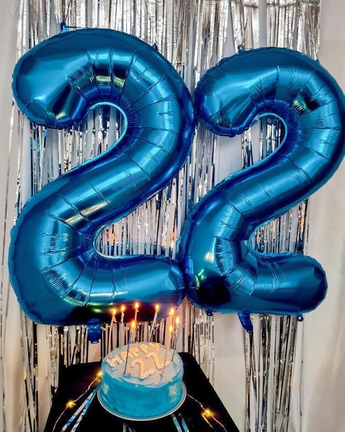 40 Inch Numbers Balloon, Blue Balloons for Birthday Party Decoration, Foil Number 2 Ballon for 2, 12, 20, 22, 2026 Celebration, Graduation, Birthday, Baby Shower, Anniversary Decor