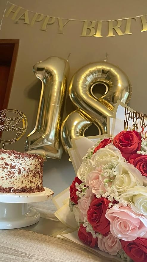 Light Gold Foil Number 8 Balloon 40 Inch, Helium Mylar Eight Number 8 18 28 38 48 58 80 88 Birthday Balloons, 8th Champagne Gold Women Men Wedding Anniversary, Graduations Party Supplies