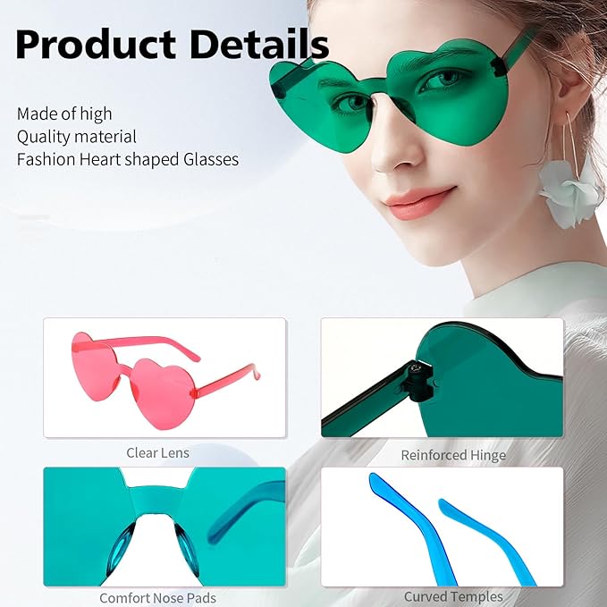 Heart Sunglasses Heart Shaped Glasses Bulk Valentines Halloween Bachelorette Party Decorations Glasses Women Men