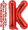 40 Inch Red Letter K Balloons, DIY Phrase Foil Alphabet Letter K Balloons DIY Word K Banner for Birthday Anniversary Celebration Graduation Party Supplies Decoration