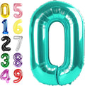 40 Inch Number Balloons, Blue-Green Balloons for Birthday Party Decoration, Foil Number 0 Ballon for 0, 10, 20, 100, 2026 Celebration, Birthday, Baby Shower, Anniversary Decor