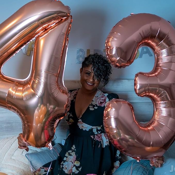 40 Balloon Number, Rose Gold Number 40th Birthday Balloons 40 Inch, 40 Years Old Rose Gold Birthday Decorations for Men Women, 40th Anniversary Decorations