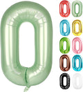 Sage Green Number 0 Balloon 40 Inch, 0 Balloon Numberfor 10th 20th 30th 40th 50th 60th Birthday Decorations, Oliver Green Party Supplies for Men Women