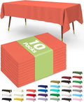 Pureegg Plastic Table Cloth Disposable 10 Pack, 54 x 108 Inch Table Cloths, Halloween Party, Thanksgiving Decorations, Harvest, Fall Tablecloths, Rectangle Tables, Leakproof & Sturdy, Orange