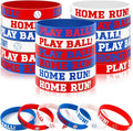 JUNEBRUSHS 42 Pcs Baseball Silicone Wristbands, Baseball Party Favors Rubber Bracelets for Boys Kids Sports Party Supplies Team Goodie Bag Gifts Baseball Team Accessories