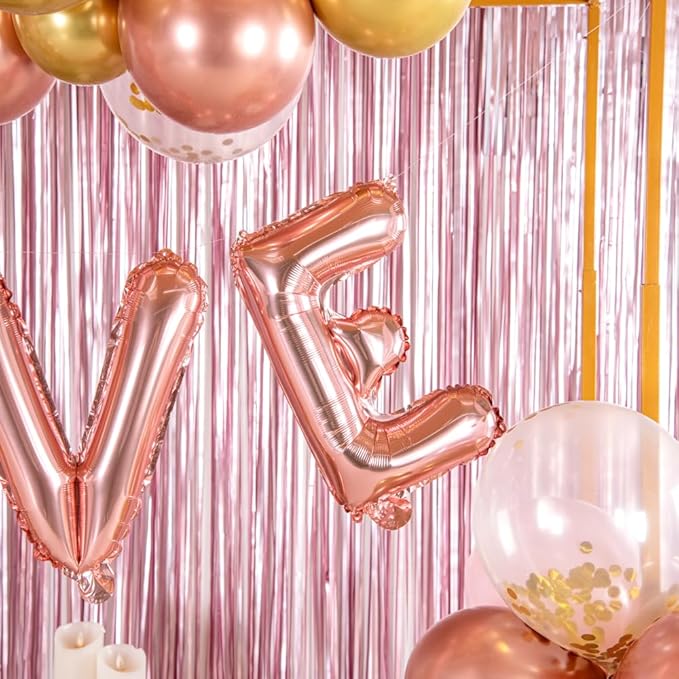 Restaurantware-Balloonify 16 Inch Letter Balloon, 1 Alphabet Party Balloon - Letter E, Self-Sealing, Rose Gold Foil Mylar Finish, Hanging Loop, Decoration For Birthday, Wedding, Or Graduation