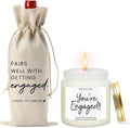 FBCCZEY Engagement Gifts for Couples Her Engagement Party Decorations Gift for Couple Wine Bag Scented Candles Set Pairs Well with Getting Engaged Gifts Wine Bottle Bag