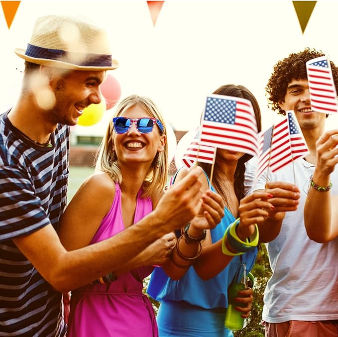 Donse 3 Pairs American Flag Sunglasses - 4th of July Accessories USA Flag Classic Sunglasses for Women Men Teens Patriotic Party Favors Supplies Independence Day Memorial Day 4th of July Decorations