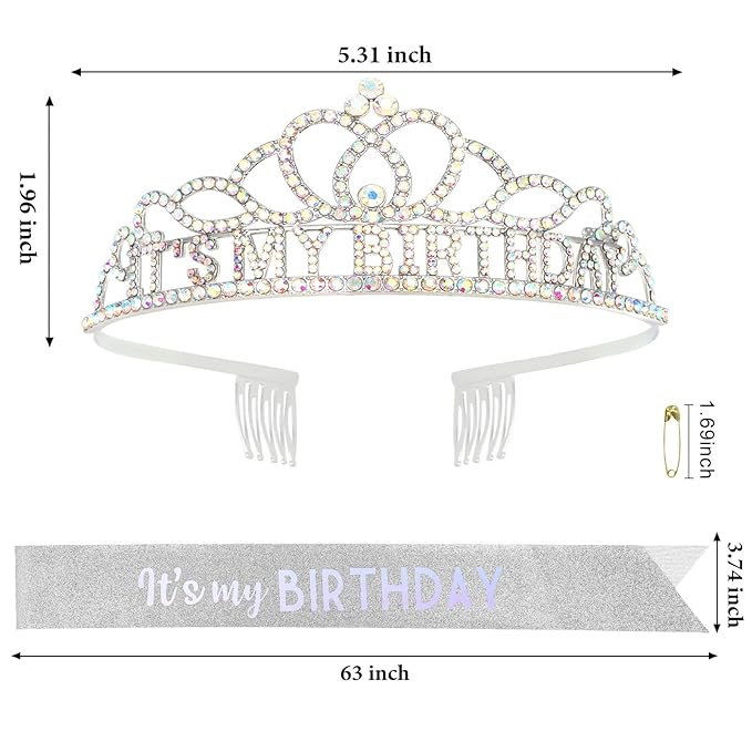 CAVETEE Birthday Crowns for Women, Happy Birthday Crown for Party Decorations