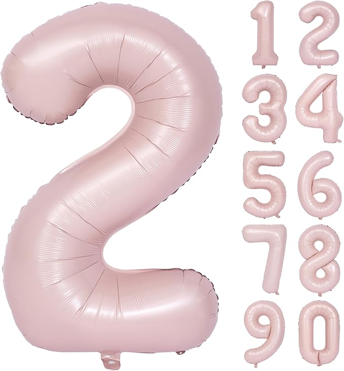 40 In Matte Pink Number Balloons Helium Foil Mylar Balloon Birthday Party banquet Decoration Digital 2