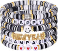 Surfer Heishi Bracelets for Women Stackable Rainbow Vinyl Disc Clay Beaded Stretch Bracelets Elastic Layering Friendship Bracelets Boho Summer Beach Jewelry