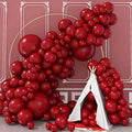 Red Balloons Double Stuffed, Ruby Red Balloon Garland Kit Dark Red Latex Balloons Different Sizes 18/12/10/5 Inch Burgundy Maroon Red Balloon Arch for Birthday Wedding Valentine Day Party Decorations