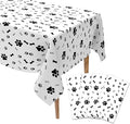 Paw Print Tablecloth, 4 Pack 54 x 108 Inches, Disposable Plastic Rectangle Dog Table Cloth Cover, Puppy Dog Themed Birthday Party Favors Decorations, Supplies, Pawty Table Decor