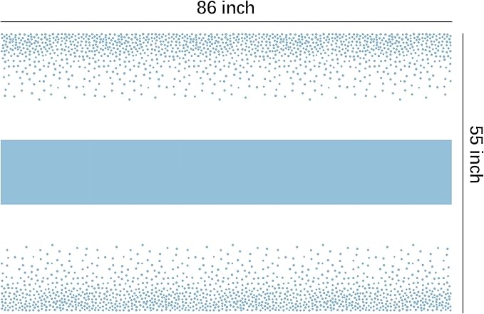 White and Blue Party Decorations Tablecloth, 3 Pack Disposable Light Blue Dot Table Cover Printed Table Runner for Birthday Baby Bridal Shower Wedding Anniversary Graduation, 86in x 55in