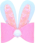 Needzo Easter Bunny Ears Hair Accessories, Pink and White Spring Items for Egg Hunts and Parties, One Size