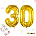 Smlpuame 40 inch Number Balloon 0-9 Gold Large Number 30 Balloons,Digital Balloons for Birthday Party Celebration Decorations Supplies, Helium Foil Number Balloons for Wedding Anniversary