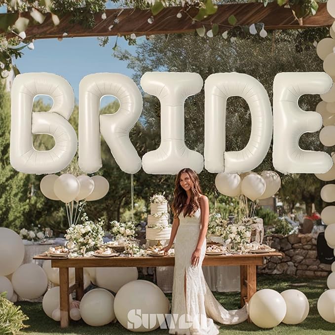 SUWEN 40 Inch Cream Large J Letter Balloons Big Foil Helium Letter Balloons A-Z Jumbo Mylar Happy Birthday Party Decorations for Girl Anniversary Party Supplies