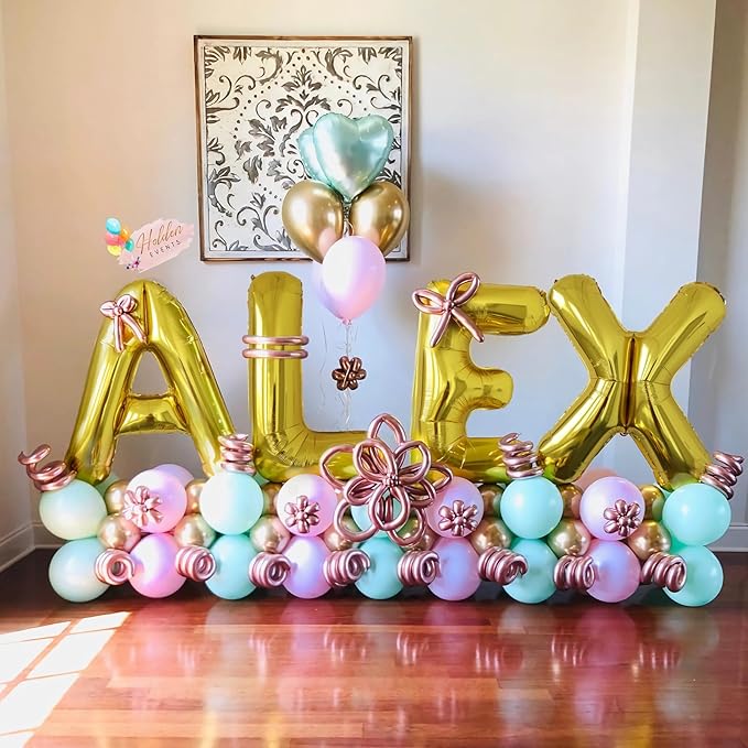 Letter Balloons Gold Party Balloon - 40 Inch Large Gold Letter X Balloon, Letter Balloon Birthday Decorations, Balloon for Women Men Anniversary Party Decorations Supplies