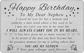 DEGASKEN Birthday Card for Nephew Adult - Nephew Birthday Card from Aunt - Happy Birthday Gifts for Nephews, Special Metal Engraved Wallet Cards