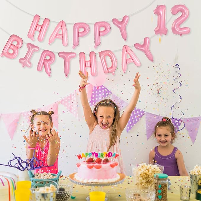 2 Set 20 Pcs Number Balloons 16 Inch Pink 0-9 Number Mylar Foil Balloons Pink Custom Digital Balloons for Birthday Party Engagement Graduations Anniversary Baby Shower Decor Party Supplies