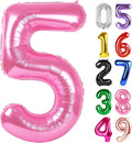 Pink Number 5 Balloon 40 Inch, 5th Birthday Party Decorations for Children, Giant 5 Foil Balloon for Party Supplies