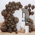 PartyWoo Dark Brown Balloons 152pcs Different Sizes of 18 12 10 5 Inch Boho Coffee Neutral Fall Balloon Arch Kit for Bachelorette Baby Shower Anniversary Birthday Party Decorations Brown-F20