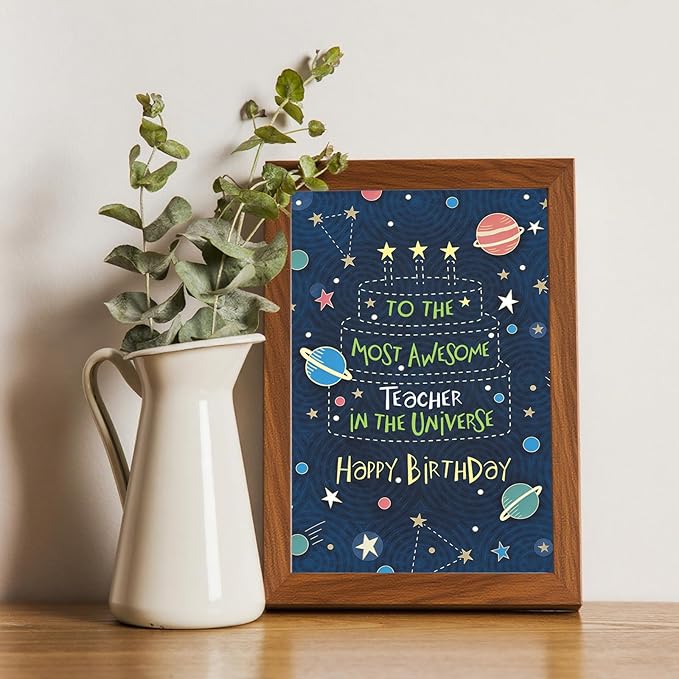 Teacher Birthday Card, Happy Birthday Cards & Gift for Teacher from Student