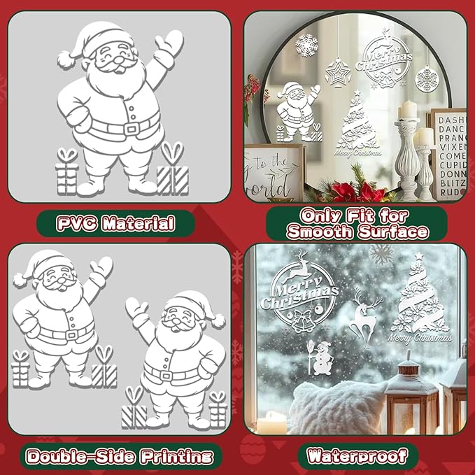 133 PCS Christmas Snowflake Window Clings Decoration, Christmas Window Stickers, Indoor Windows Decor, Holiday Decor, Xmas Party Decorations, Ornaments, Thanksgiving Party Décor, Winter Wonderland.