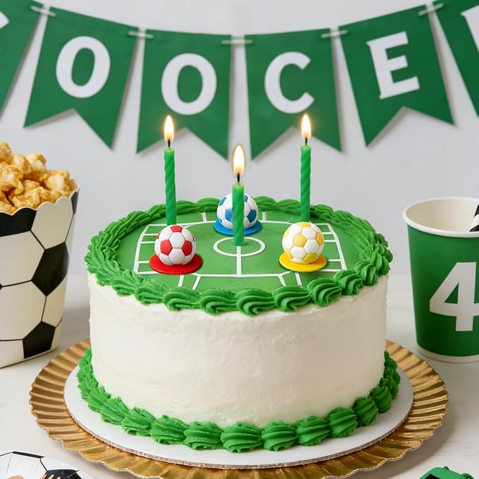 Soccer Ring Candy Lollipops Suckers Individually Wrapped Bulk for Birthday Party Favors, 3 Colors Sports Themed Ball Shaped Candies Goodie Bag Fillers, Team Treats, 30 Count