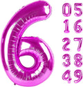 Rosy Purple 6 Balloon, Number Balloons 40 Inch, 6th Balloons for Birthday Decorations, Rosy Purple Party Supplies 6 Birthday Balloon, Number 6 Balloon